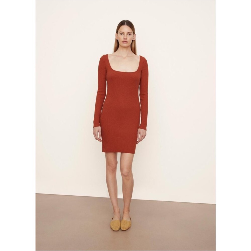 Vince Terracotta Long Sleeve Dress